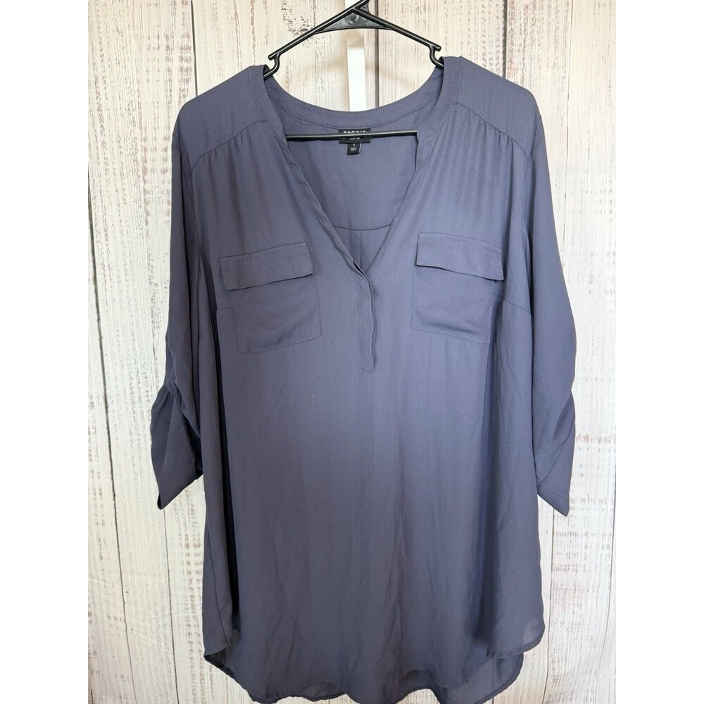 Torrid Women’s Blouse Size 1  14/16 Large Harper Blue 3/4 Sleeve